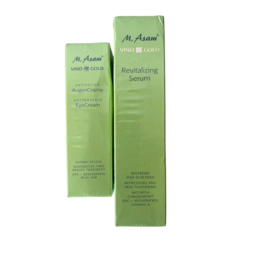 M. Asam Vino Gold Revitalizing Serum 50ml & Anti-Wrinkle Eye Cream 30ml Set NEW